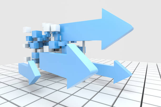 istock 3d rendering, 3d model of arrow, the concept of development and direction. 1148419519