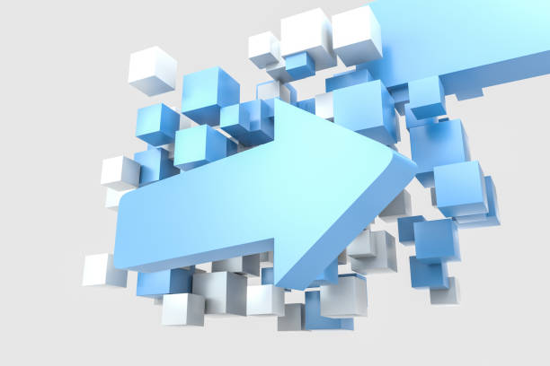 istock 3d rendering, 3d model of arrow, the concept of development and direction. 1148419521