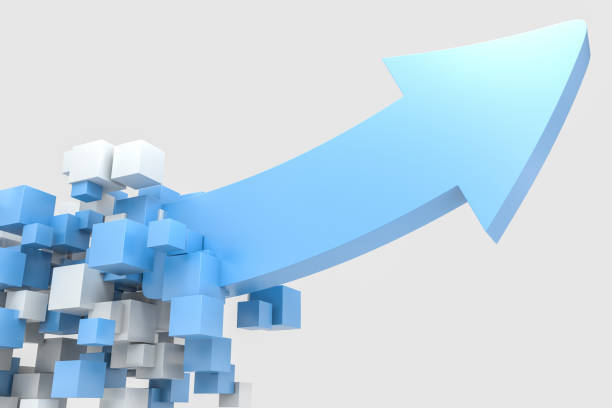istock 3d rendering, 3d model of arrow, the concept of development and direction. 1148419533