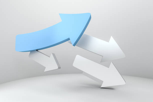 istock 3d rendering, 3d model of arrow, the concept of development and direction. 1148419587
