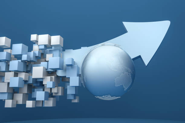 istock 3d rendering, 3d model of arrow, the concept of development and direction. 1148419591