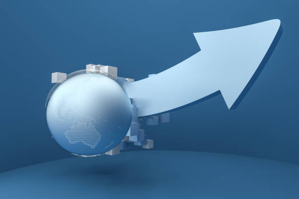 istock 3d rendering, 3d model of arrow, the concept of development and direction. 1148419592