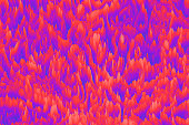 Optical Illusion Abstract. Icicles - Mountains, Stalactite - Stalagmite. Neon Colorful Bright Coral Orange Purple Blue Ombre Background