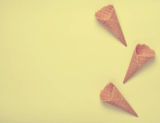 istock Empty waffle horns, copy space. Top view, creative background, minimalist trend 1148421446