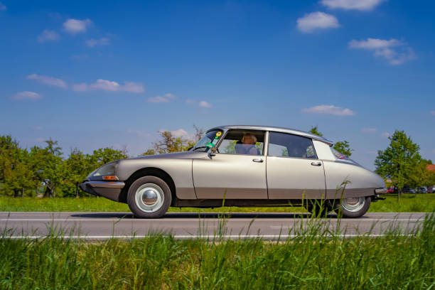 Sielmingen, Germany - May 1, 2019: Citroen DS french oldtimer car at the 15. Sielminger Oldtimerfest event.