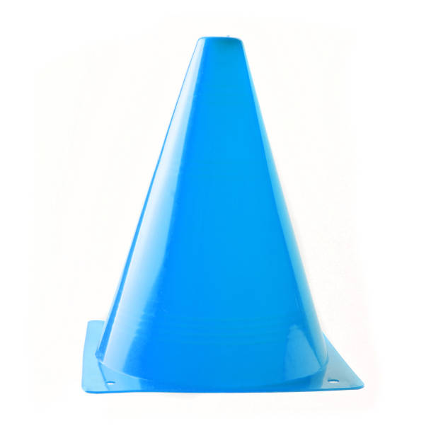 istock Blue cone, road barrier isolated on a white background. 1148423466