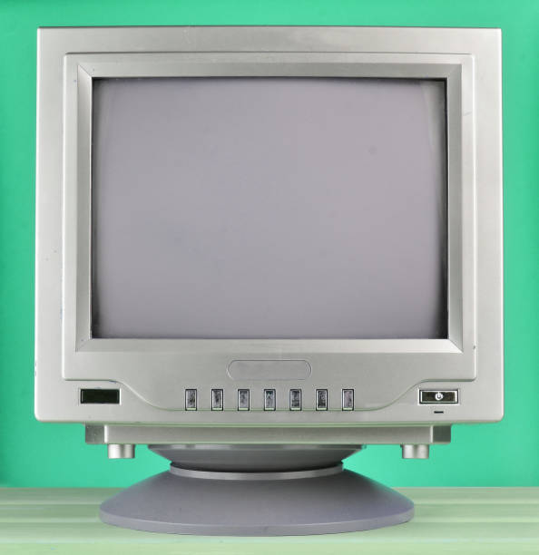 istock Retro TV from 80s close-up on blue background. 1148424069
