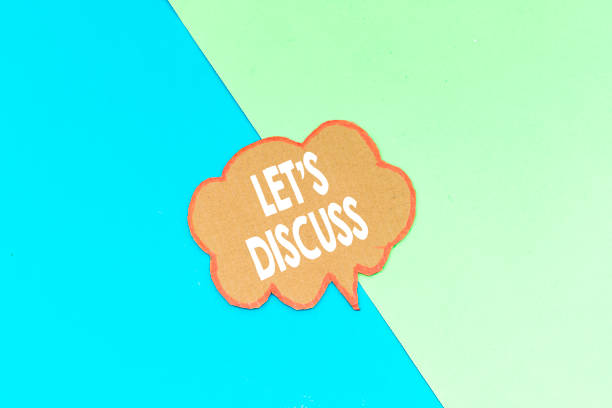 istock let's discuss speech bubble isolated on green and blue background 1148426283