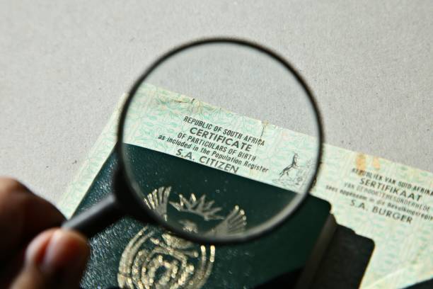 istock A South African birth certificate and Identity document. Home affairs concept image. 1148426849
