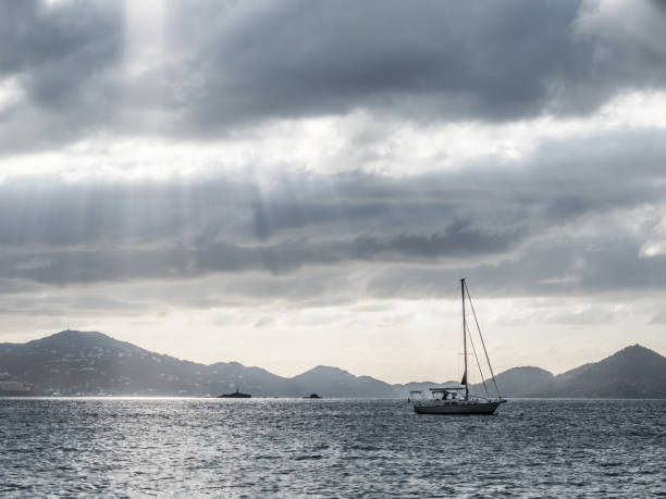istock Sail boat in the tropical bay 1148437305
