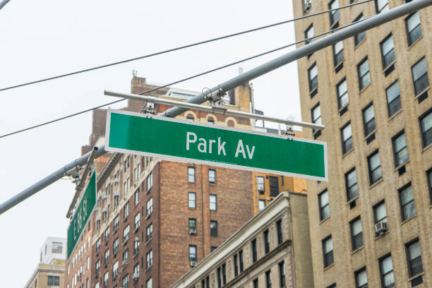 istock Park Ave sign in New York city. 1148438095