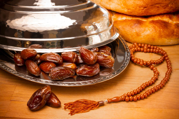 Ramadan meal with pita and Date - Fruit.