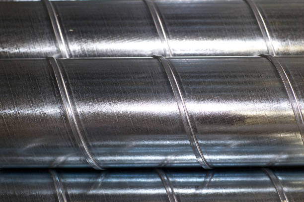 istock Elements and parts made of galvanized sheet for various ventilation systems 1148448949