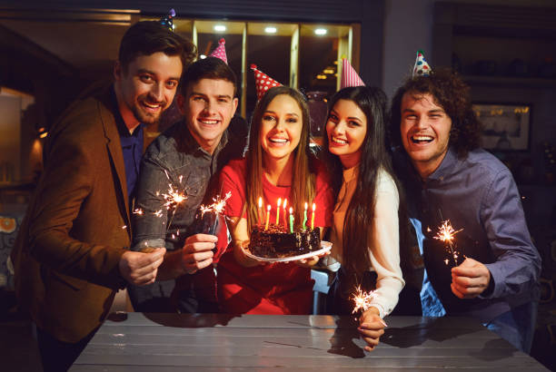 istock Friends at a birthday party. 1148450473