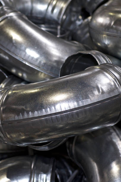 istock Elements and parts made of galvanized sheet for various ventilation systems 1148452998