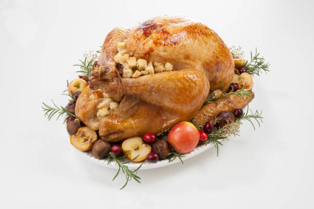 istock Roasted Turkey with Grab Apples over white 1148469152