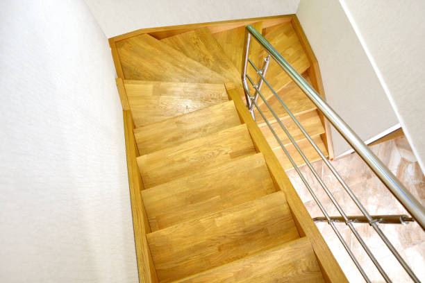 istock Oak wooden staircase interior 1148470984