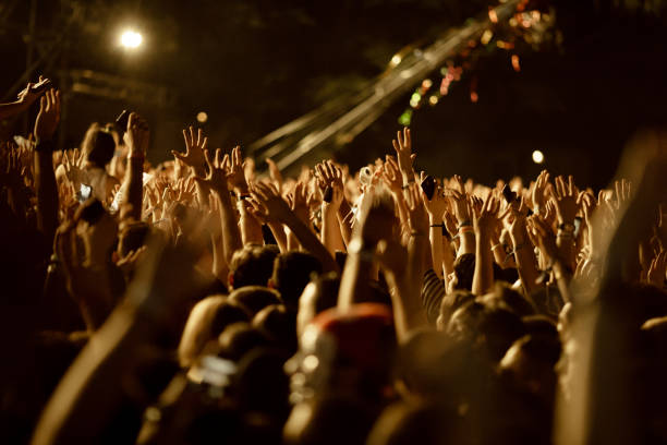 istock Cheering crowd at music festival. 1148472060