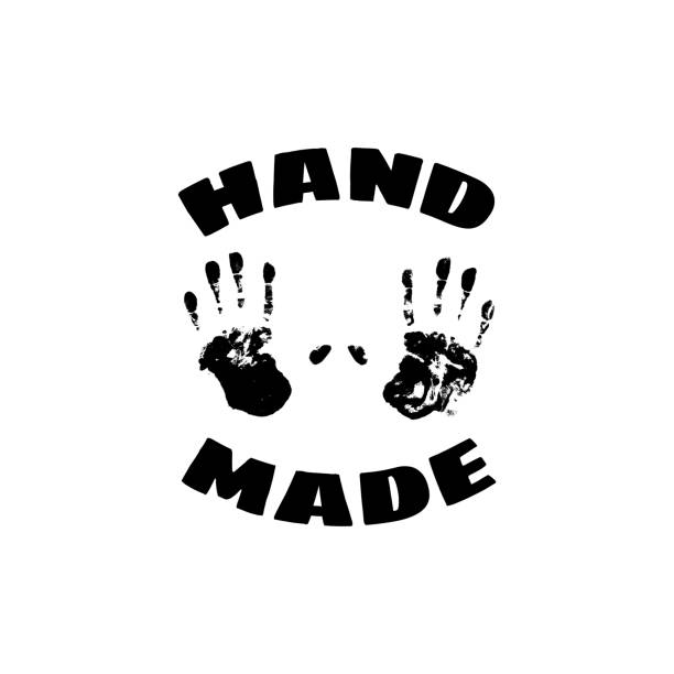 istock Handmade grunge icon. Hand print black ink on white background. Hand made stamp. Vector illustration 1148473127