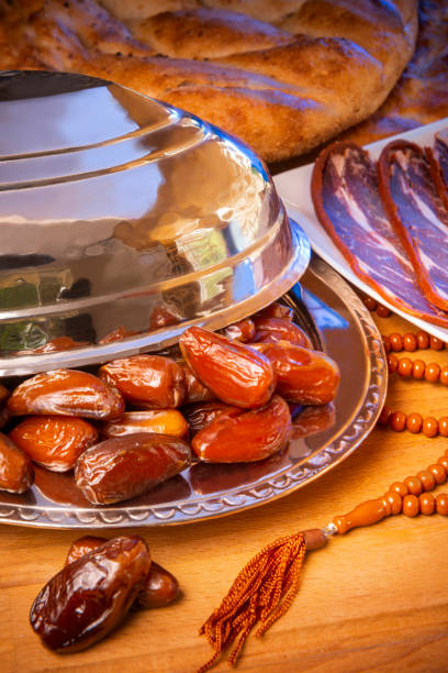 istock Ramadan meal with pita, Date - Fruit and Turkish bacon. 1148497075