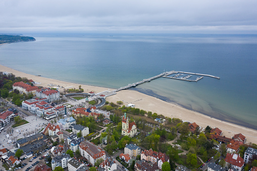 Aerial view of the resort town of Sopot, Poland