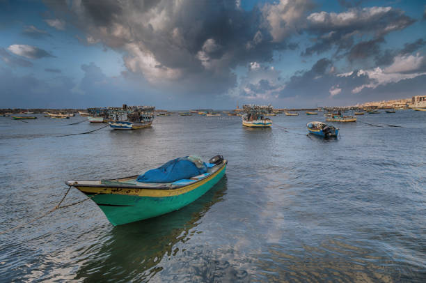 Palestinian fishing boats A photo of Palestinian fishing boats.
Gaza City, Palestine. gaza strip photos stock pictures, royalty-free photos & images