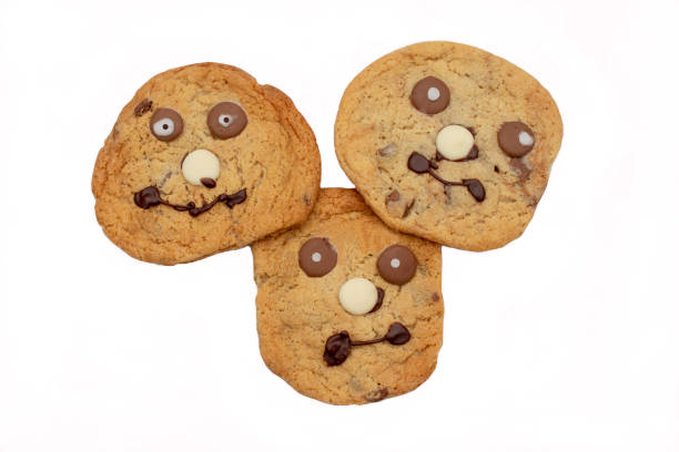 istock Three home made, decorated chocolate chip cookies 1148506763