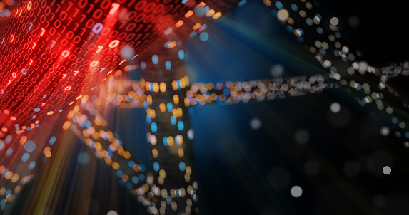 Hacking Red And Blue Digital Binary Code Matrix 01 Background Hacker ...