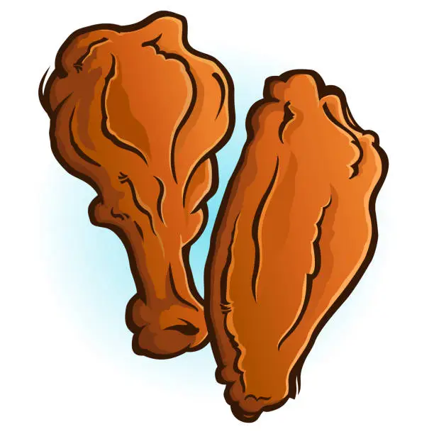 Vector illustration of Chicken Wings Cartoon Vector Illustration