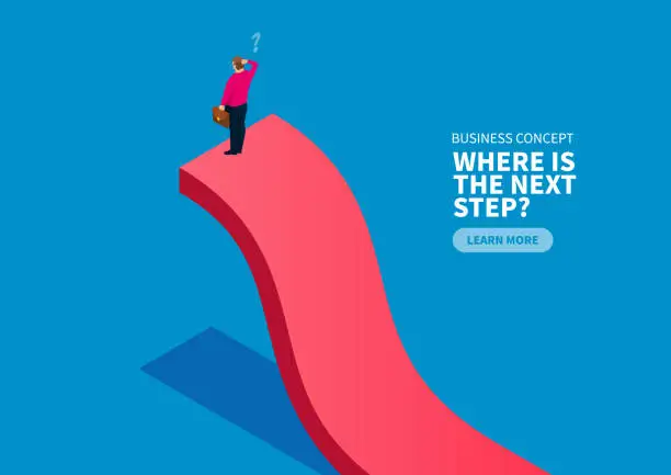 Vector illustration of Where is the next step