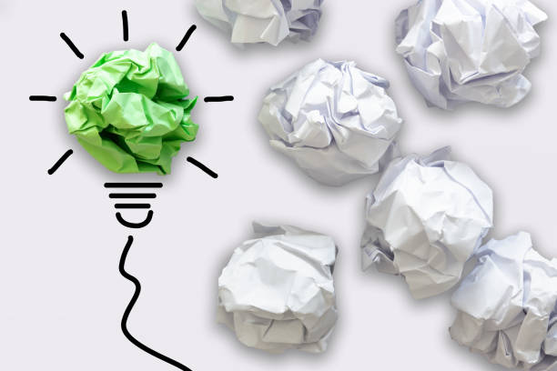 istock Creative Idea of Power Thinking Concept, Paper Lightbulb Design With Graphic Drawing Stroke Line. Brainstorming Inspiration and Business Strategies Concept 1148534749