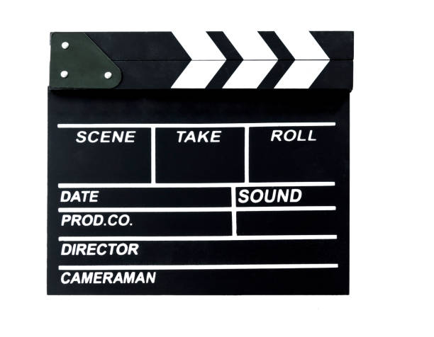 istock Film slate on white background 1148538351
