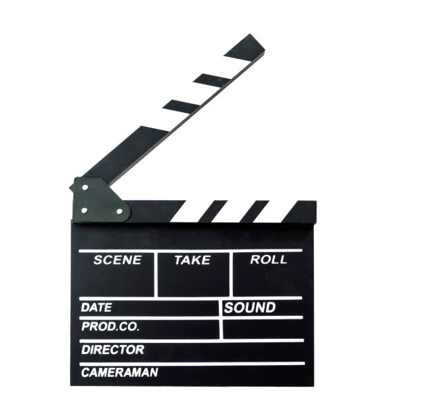 istock Film slate on white background 1148538388