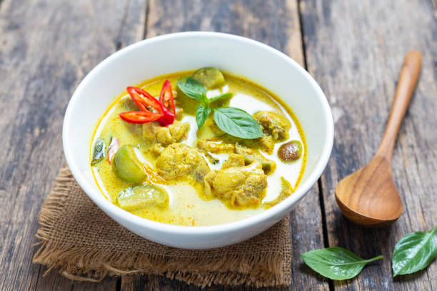 istock Top View Thai food, green curry chicken 1148541461