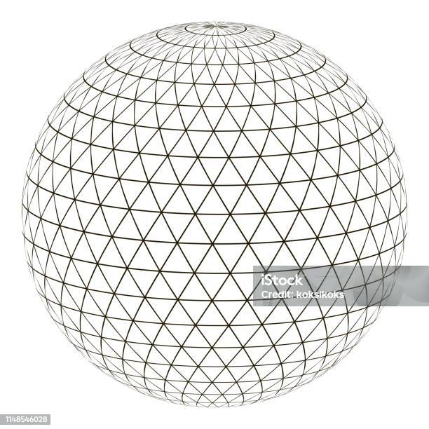 Ball Sphere Grid Triangle On Surface Vector Layout Globe Planet Earth With A Grid The Concept Of The Virtual World Stock Illustration - Download Image Now
