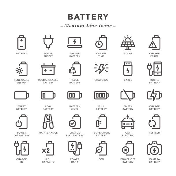 電池-中線圖示 - 充電池 幅插畫檔、美工圖案、卡通及圖標