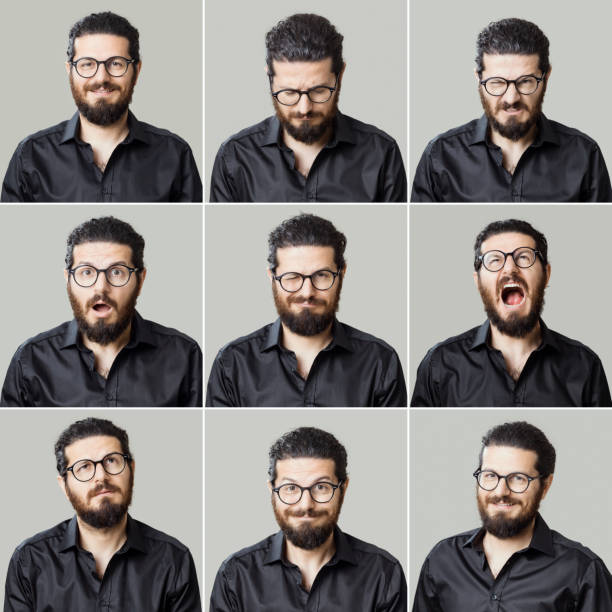 Real Man Making Different Facial Expressions Stock Photo - Download Image  Now - Sadness, Happiness, Facial Expression - iStock