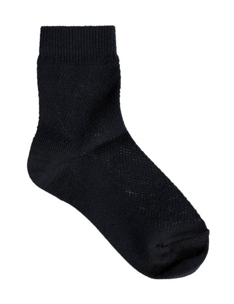 istock Black cotton sock, foot clothing. Isolated on white 1148557247
