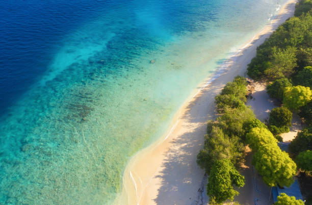 istock Sea coast as a background from top view. Turquoise water background from top view. Summer seascape from air. Bali island, Indonesia. Travel - image 1148562819