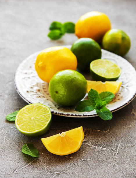 istock Plate with lemons and limes 1148564730