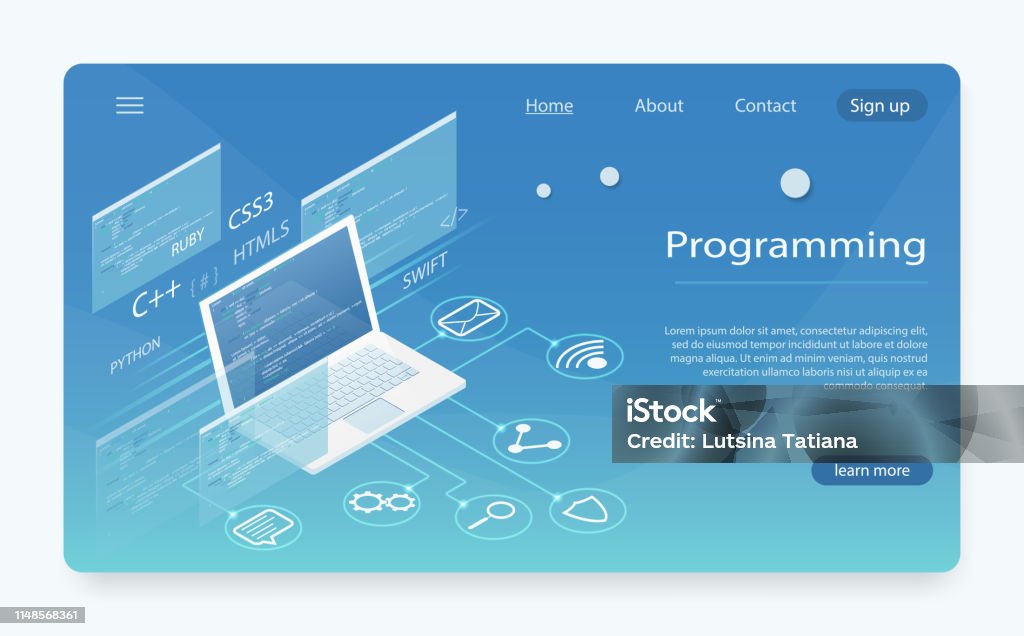 Software Development And Programming Program Code On Pc Monitor Screen ...