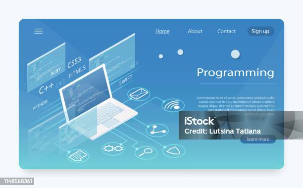Software Development And Programming Program Code On Pc Monitor Screen ...