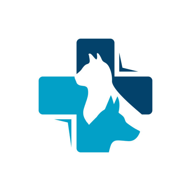 logo wektora kliniki weterynaryjnej - vet stock illustrations