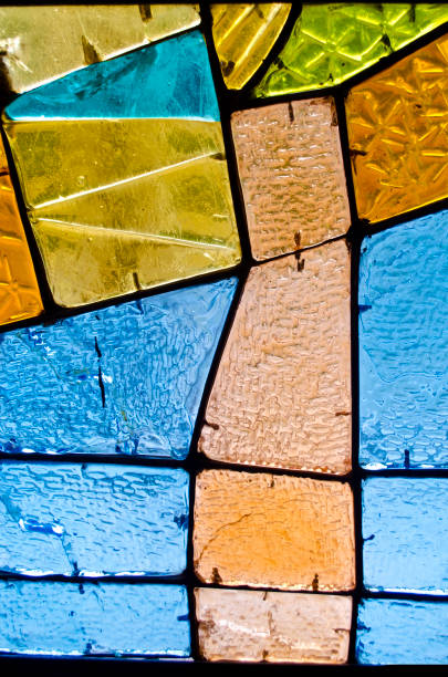 istock Abstract geometric colorful background. Multicolored stained glass. Decorative window of various colored rectangles. 1148572746