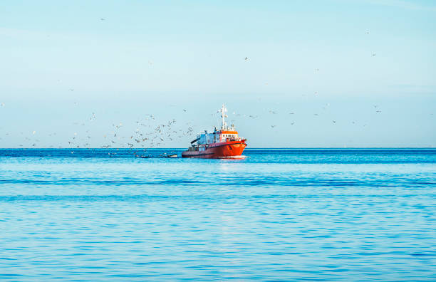 istock Fishing boat on the morning sun 1148574949