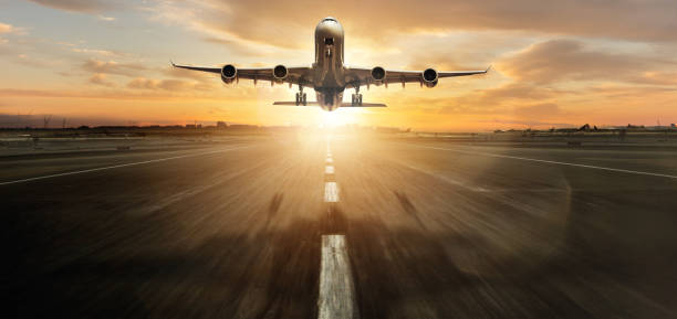 Huge two storeys commercial jetliner taking off