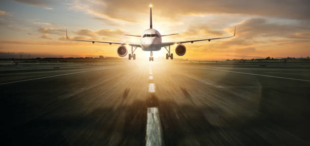 istock Commercial jetliner landing on runway 1148581155