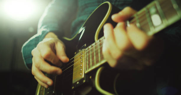 istock Vintage rock guitarist playing guitar 1148582444