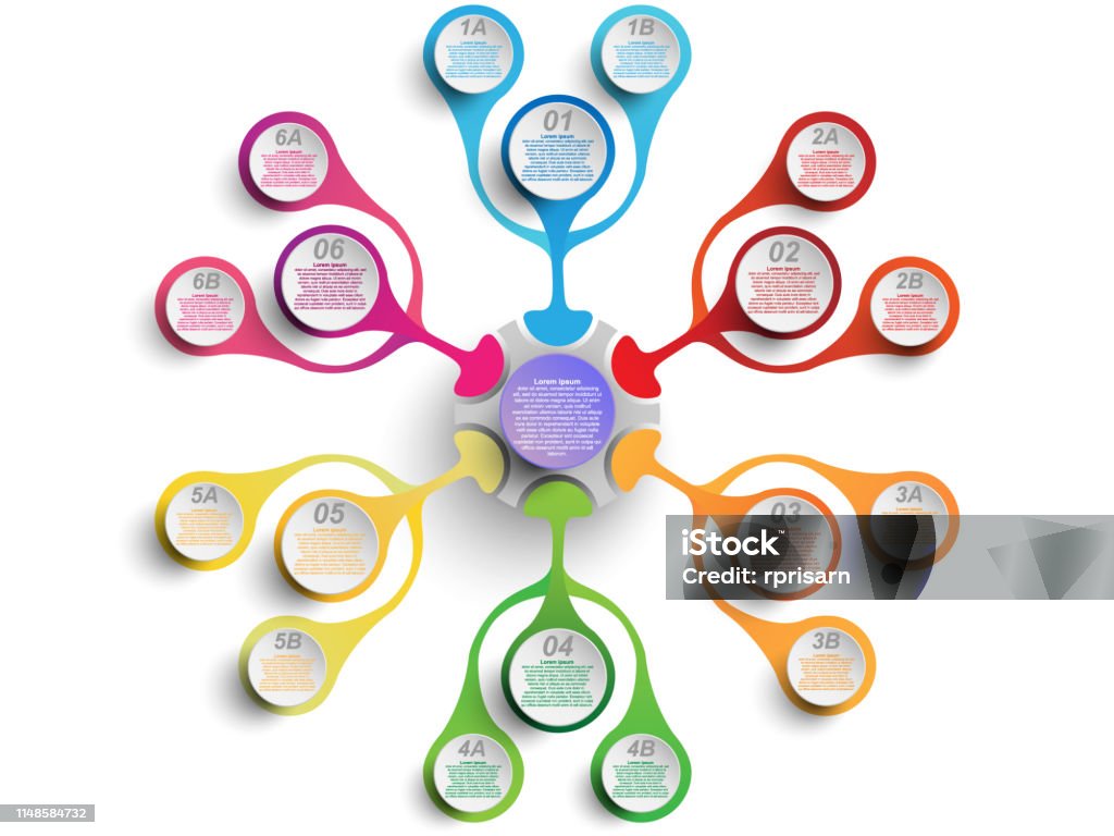 Business Data Visualization Template Concept And Idea Hexagonal Shape ...