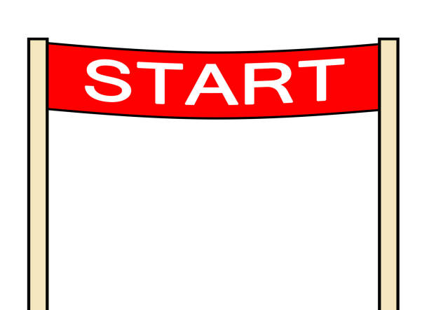 Start gate This is a start gate. start point stock illustrations